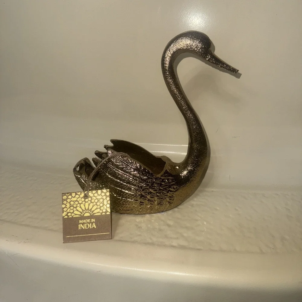 Brass Swan Gold Made By India Cottagecore - New With Tags